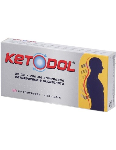Ketodol 20 Compresse 25mg+200mg RM