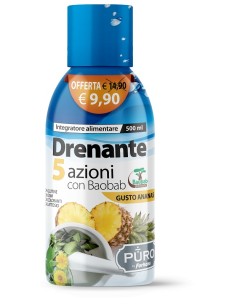 PURO DRENANTE 5 AZIONI CON BAOBAB GUSTO ANANAS 500 ML