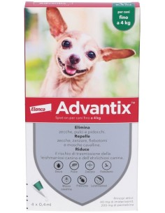 Advantix Spot On 4 Pipette 0,4 ml 40 mg + 200 mg per Cani...