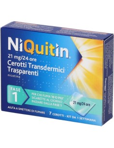 Niquitin 7 Cerotti Trannsdermici Trasparenti 21mg/ 24 Ore