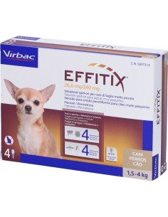 Effitix Spot-On Soluzione 4 Pipette 0.44ml Cani da 1,5 a 4kg