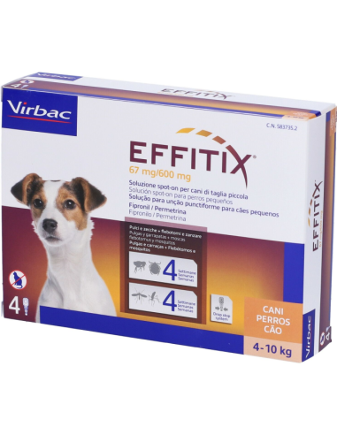 Effitix Spot-On Soluzione 4 Pipette 1,10ml Cani...