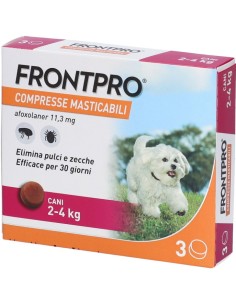 Frontpro Pulci e Zecche 3 Compresse Masticabili Cani 2-4...