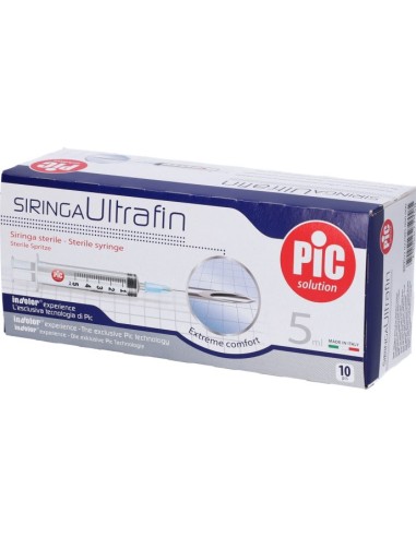 Pic Siringa 5ml Ago 23 Ultrafin 10 Pezzi