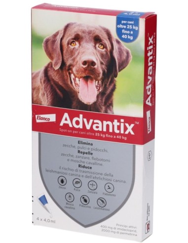Advantix Spot On Soluzione 4 Pipette 4ml 400mg...