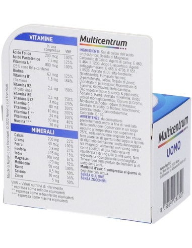 Multicentrum Uomo Multivitaminico 30 Compresse