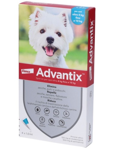 Advantix Spot On Soluzione 4 Pipette 1ml 100mg...
