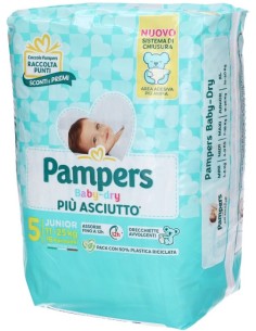 Pampers Babydry Taglia 5 Junior (11-25 Kg) 16 Pezzi