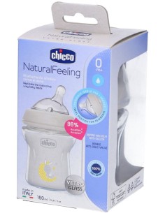 Chicco Biberon In Vetro Natural Feeling Flusso Lento 0...