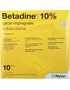 Betadine 10 garze 10cm x 10cm 250mg