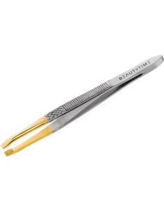 Beautytime Pinzetta Piatta Punta Dorata 2