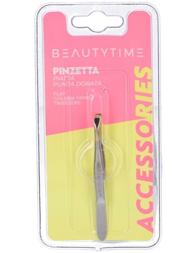 Beautytime Pinzetta Piatta Punta Dorata