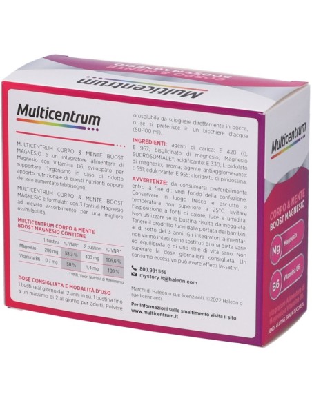 Multicentrum Corpo & Mente Boost Magnesio 30 Bustine