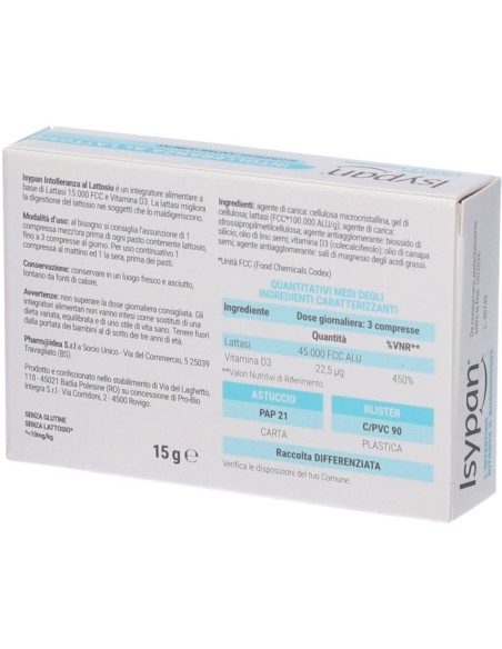 Isypan Intolleranza Lattosio 30 Compresse