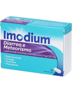Imodium Diarrea e Meteorismo 2mg/125mg 12 Compresse