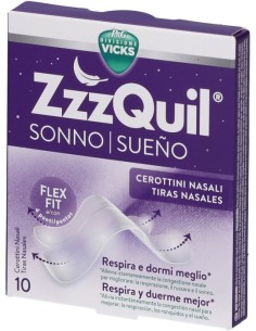 Vicks ZzzQuil Sonno 10 Cerottini Nasali Respira e Dormi...