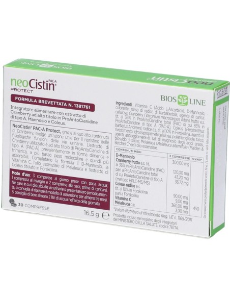 Bios Line Neocistin Pac A Protect 30 Compresse