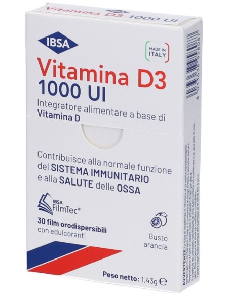 Ibsa Vitamina D3 1000UI 30 Film Orodispersibili