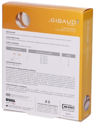 Gibaud Cavigliera Calzino Sottile Cotone Taglia 2