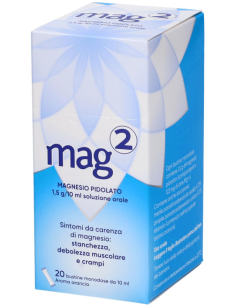 Mag2 Magnesio Pidolato 20 Bustine 10ml 1,5 g/10ml