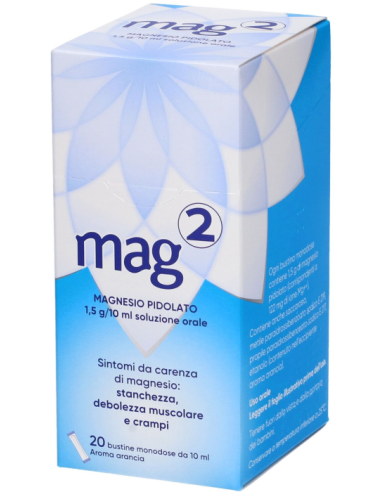 Mag2 Magnesio Pidolato 20 Bustine 10ml 1,5 g/10ml