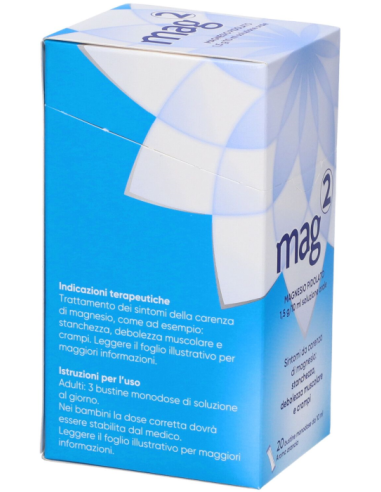 Mag2 Magnesio Pidolato 20 Bustine 10ml 1,5 g/10ml