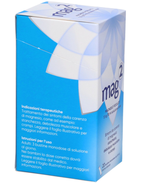 Mag2 Magnesio Pidolato 20 Bustine 10ml 1,5 g/10ml