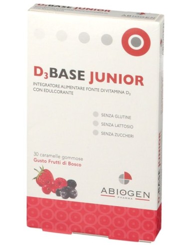 D3BASE Junior 30 Caramelle Gommose Frutti di Bosco
