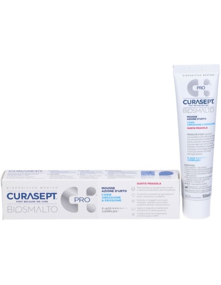 Curasept Biosmalto Carie Mousse Fragola 50ml