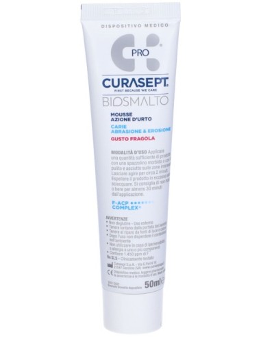 Curasept Biosmalto Carie Mousse Fragola 50ml