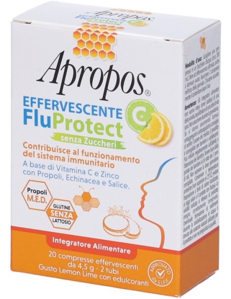 Apropos Effervescente C FluProtect Senza Zuccheri 20 Compresse
