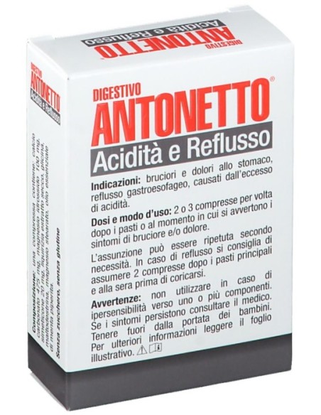 Digestivo Antonetto Acidità e Reflusso 40 Compresse Masticabili