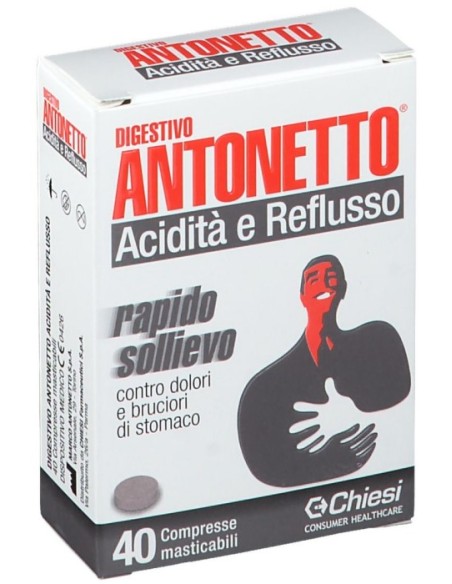 Digestivo Antonetto Acidità e Reflusso 40 Compresse Masticabili