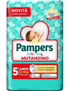PAMPERS BABY DRY PANNOLINO MUTANDINA JUNIOR SMALL PACK 13...