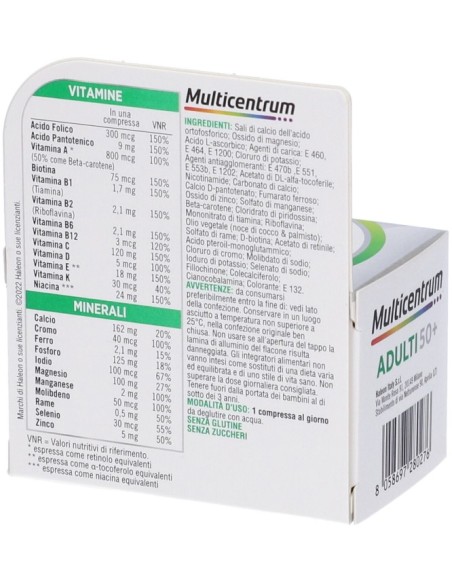 Multicentrum Adulti 50+ Multivitaminico 30 Compresse