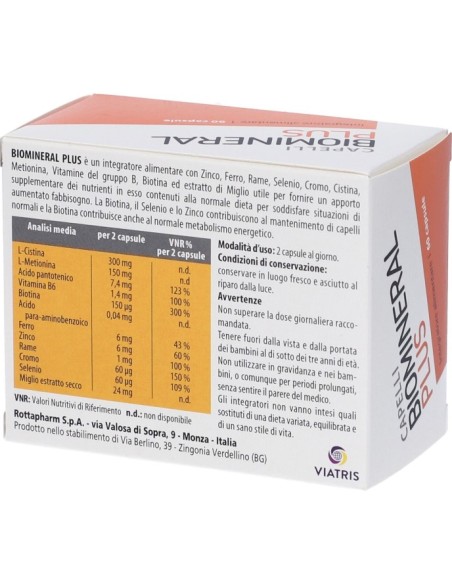 Biomineral Plus 60 Capsule - Integratore per Capelli e Unghie