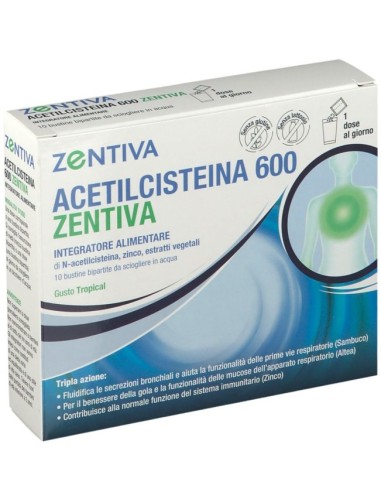 Acetilcisteina 600 Zentiva 10 Bustine Gusto...