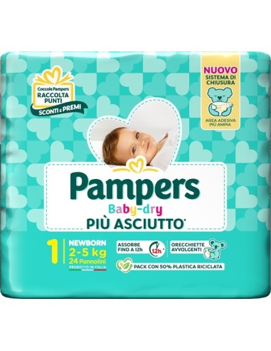PAMPERS BABY DRY PANNOLINO NEWBORN 24 PEZZI