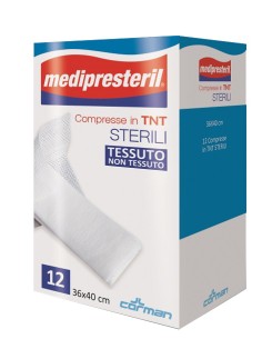 GARZA COMPRESSA MEDIPRESTERIL TNT 36X40CM 12 PEZZI