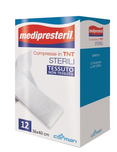 GARZA COMPRESSA MEDIPRESTERIL TNT 36X40CM 12 PEZZI