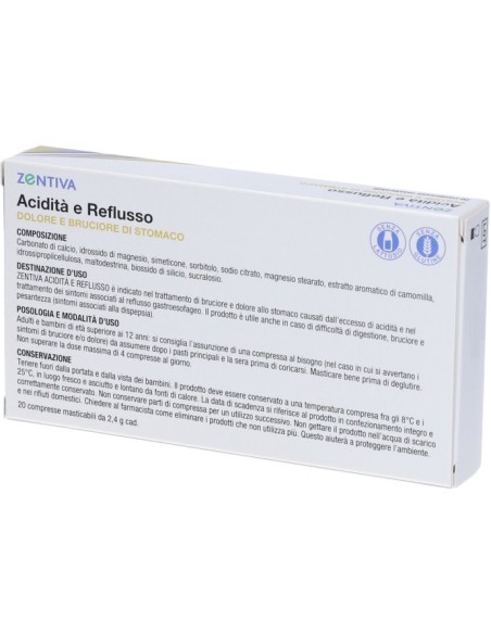 Zentiva Acidità e Reflusso 20 Compresse Masticabili