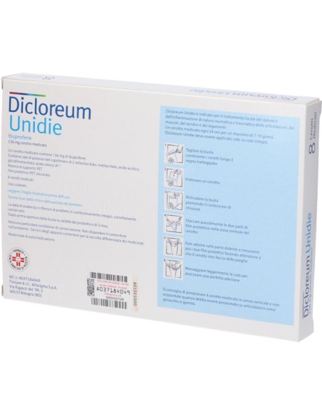 Dicloreum Unidie 8 Cerotti Medicati 136mg