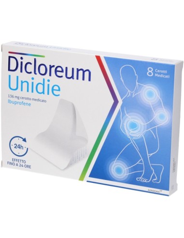 Dicloreum Unidie 8 Cerotti Medicati 136mg