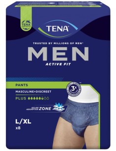 Tena Men Active Fit Pants Taglia L/XL 8 Pezzi