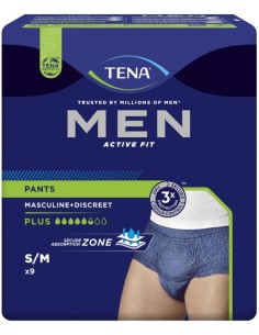 Tena Men Active Fit Pants Taglia S/M 9 Pezzi