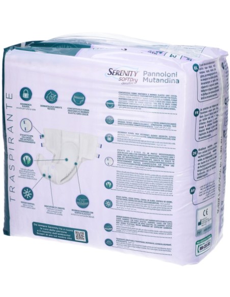 Serenity SoftDry Sensitive Pannolone Mutandina Maxi Taglia M 15 Pezzi