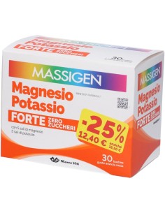 Massigen Magnesio e Potassio FORTE Zero Zuccheri 30 Bustine