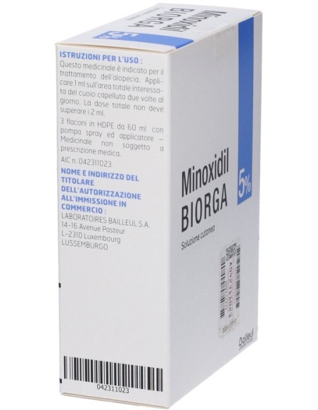 Minoxidil Biorga 5% Soluzione Cutanea 3x60ml