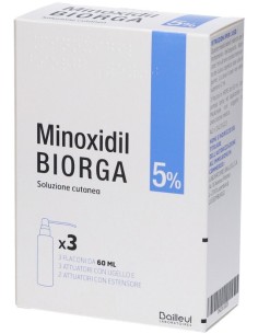 Minoxidil Biorga 5% Soluzione Cutanea 3x60ml