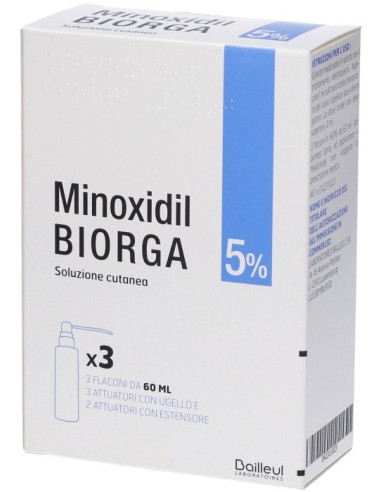 Minoxidil Biorga 5% Soluzione Cutanea 3x60ml